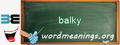 WordMeaning blackboard for balky